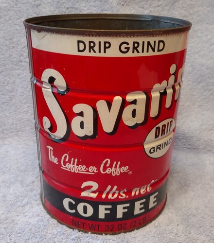 Vintage Early Savarin Kaffeedose Tropf mahlen 2 Pfund leer kein Deckel - Bild 13 von 13