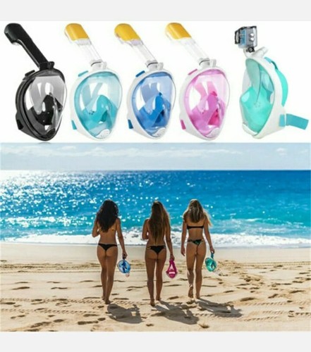 Schwimmen Tauchen Vollgesicht Schnorchelmaske Verwendung für Unterwasser Atem Ozean - Bild 1 von 12