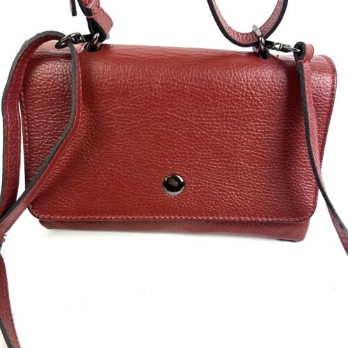 Borse In Pelle Handbag Vittoria Pacino Brick Red Leather Satchel Two Way Wear - Picture 3 of 16