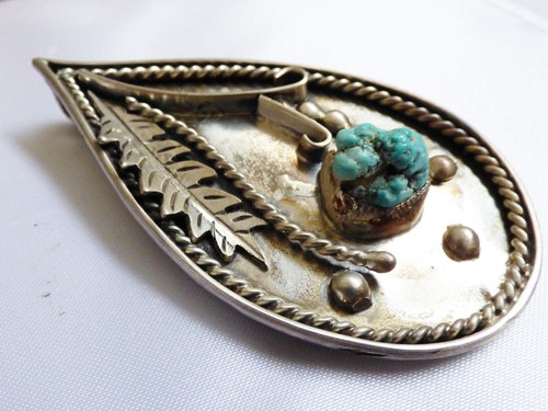 Colgante turquesa de plata esterlina hecho a mano con sello distintivo artista navajo JD - Imagen 3 de 12