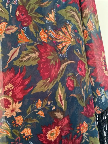 Vintage Dipped Hem Silky Sheer Shawl wrap sleeved Cardigan Black Tassels Cruise - Picture 8 of 11