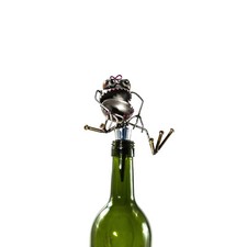 Sugarpost Gnome Be Gone Mini Kendra Wine Stopper Welded Metal Art Item 1040