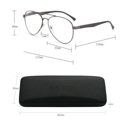 EYE ZOOM 2 Pack Aviator Style Blue Light Blocking Reading Glasses for men women - Picture 21 of 30