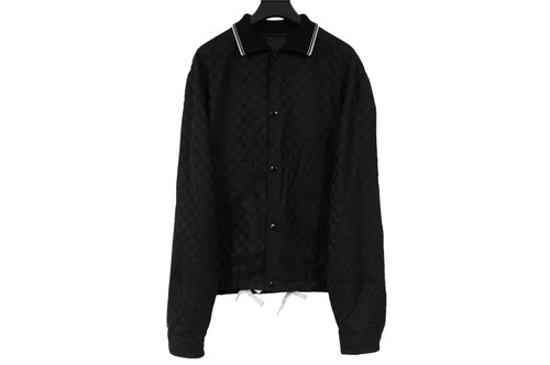 Alexander Wang Mens Checkered Collared Coach Jacket Size Small Black Wool - Picture 12 of 13