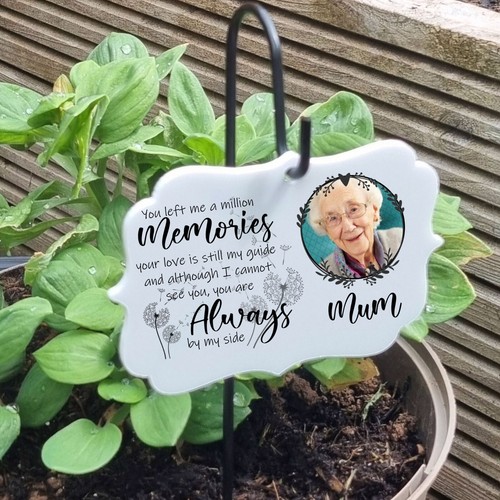 PERSONALISED MEMORIAL GRAVE PLAQUE ground stake IN MEMORY OF mum nana sister dad - Picture 4 of 16