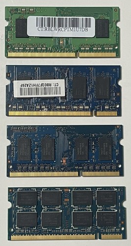 Lot of 4pc Mixed 2GB 1Rx8 -2Rx8 PC2 - PC3; 1GB 2Rx16 PC2 - PC3 Laptop RAM Memory - Picture 2 of 6