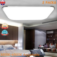 2x Remote 24w Led Ceiling Chandelier Light Silver Slim Kitchen Dimmable Lighting 2x Remote 24w Led Ceiling Chandelier Light Silver Slim Kitchen Dimmable Lighting