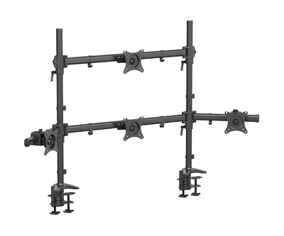 HFTEK   Tischhalterung für 4 Monitore 15-27 Zoll 8kg pro Arm, oberer bis 34 Zoll