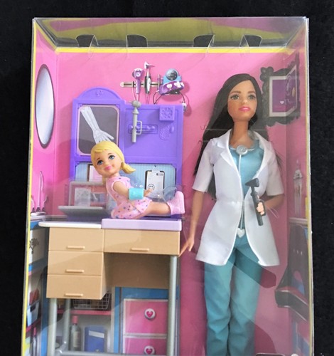 barbie careers pediatrician doll and playset