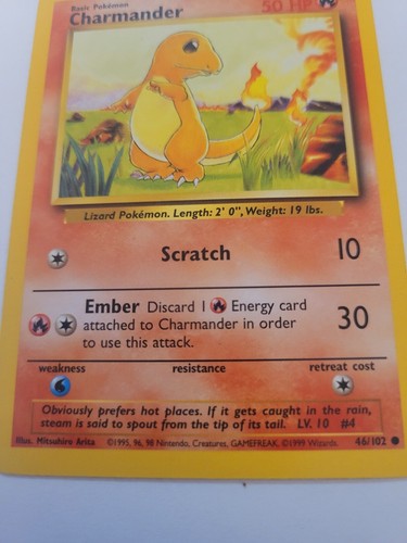 Pokemon Card Vintage Rare 1999 Charmander 46 Charmeleon 24 Base Set Starter - Picture 10 of 11