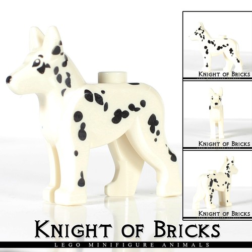 LEGO Minifigure Animal WHITE Dog Alsatian German Shepherd with Black Eyes - Picture 1 of 6