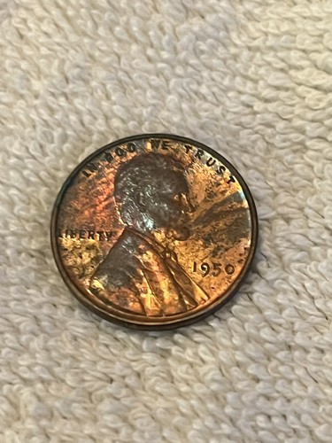 1950 Proof Lincoln Wheat Cent Penny. Environmentally Damaged/ Corroded Cull