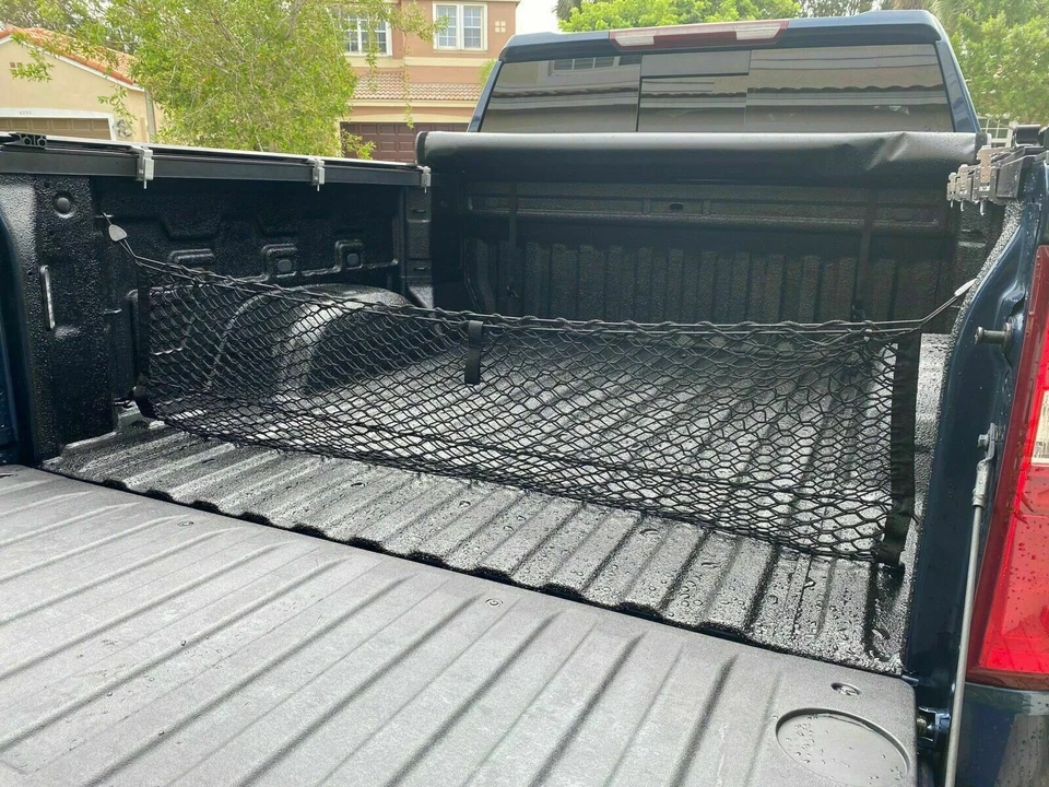 Rear Trunk Envelope Style Cargo Net for CHEVY SILVERADO GMC SIERRA 2013-2022 New - Imagem 4 de 4