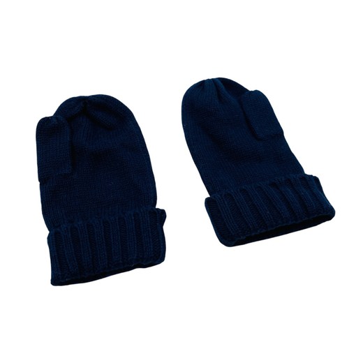TOMMY HILFIGER Kids Dark Blue Cotton Cashmere Blend Mittens Gloves Size S - Picture 5 of 10