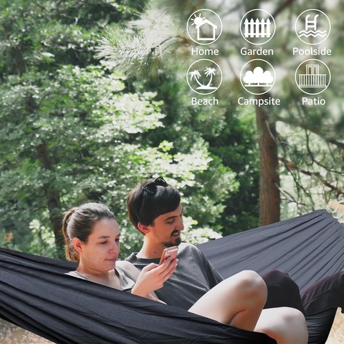 Hängematte Outdoor,Camping Hängematte mit Tragbaren Taschen Seilen zum Aufhängen - Bild 7 von 12
