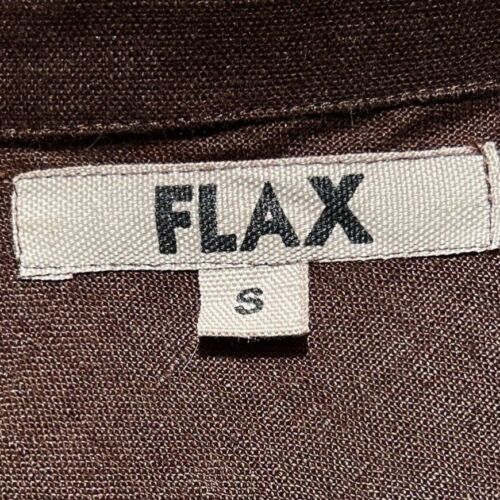 🌻Flax Lagenlook Minimalist Brown Linen Button Up Collared Jacket Size Small - Picture 8 of 10