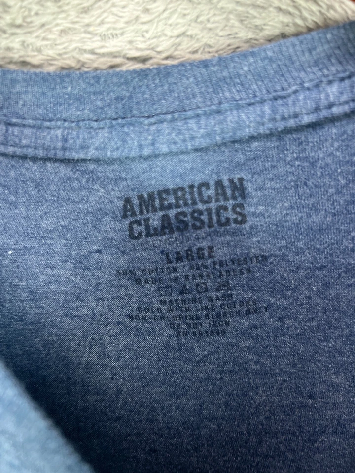 Camiseta Jimmy Hendrix Flag Licencia Auténtica Grande Azul Crew Clásicos Americanos Foto 3 de 4