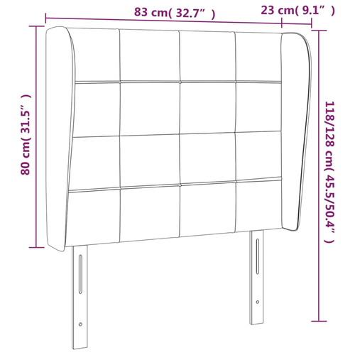 NNEVL Headboard with Ears Dark Grey 83x23x118/128 cm Fabric - Picture 9 of 9