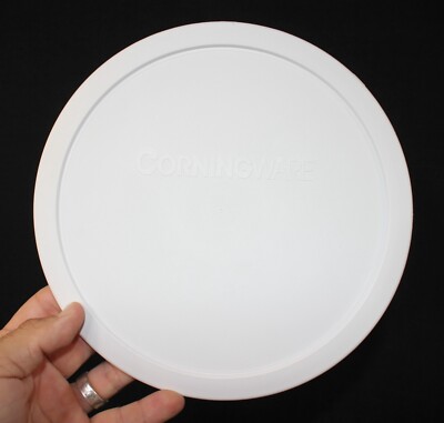 Corning Ware F-1-PC 7403-PC White Plastic Round Replacement Snap Lid 9'' guc!