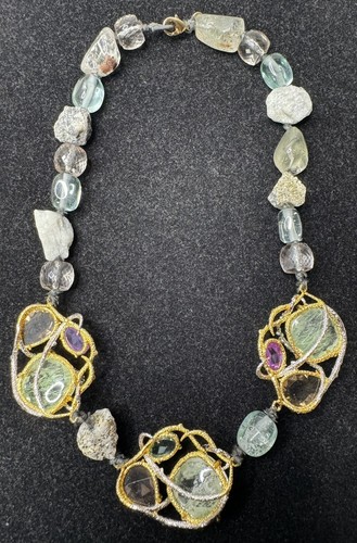 Collar grueso de cristal de piedra de roca de pirita Alexis Bittar - Imagen 12 de 18