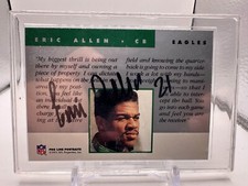 1991 Pro Line Portraits #20 Eric Allen Auto Autograph Eagles NFL Stamp Authentic