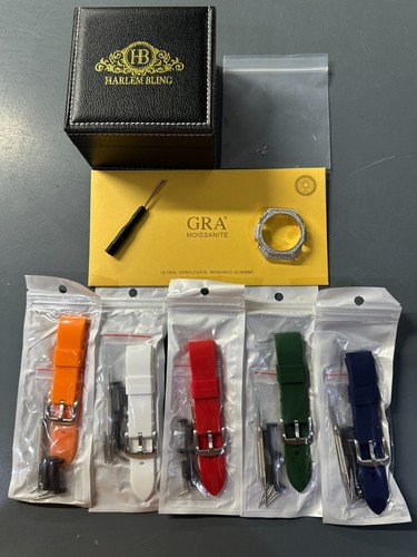 MOISSANITE Real 925 Silver Iced BEZEL Kit To Ice Out Casio G Shock GA-2100 Watch - Picture 5 of 23