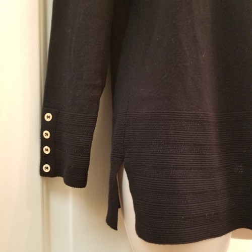 Maglione Charter Club bello nero maglia senza bottoni davanti stile cardigan taglia PM - Foto 7 di 11