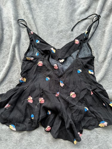 Women's Free People Radea Floral Print Cami Size XS Black Combo NEW - Picture 4 of 6