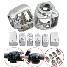 Switch Housing Cover + 6PC Switch Chrome Fit For Harley Sportster V-Rod /Softail