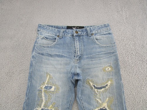 Vintage Y2K Cielo Embroidered Distressed Denim Jeans Size 32x32 Skater Grunge - 第 3/15 張圖片