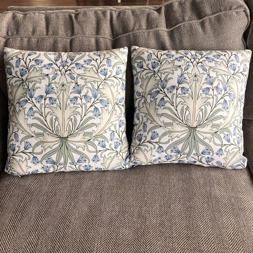 2 William Morris Dekokissen Vintage Bluebell Blumenbezüge mit Einlagen 14X14