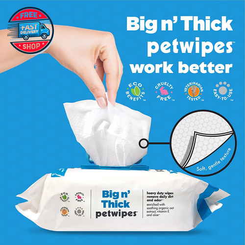Pet Wipes for Dogs and Cats, 200 Wipes - Large Pet Wipes for Dogs and Ca - Picture 4 of 12
