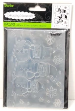 Darice Embossing Essentials Folder Snowman Family Scrapbooking Crafting