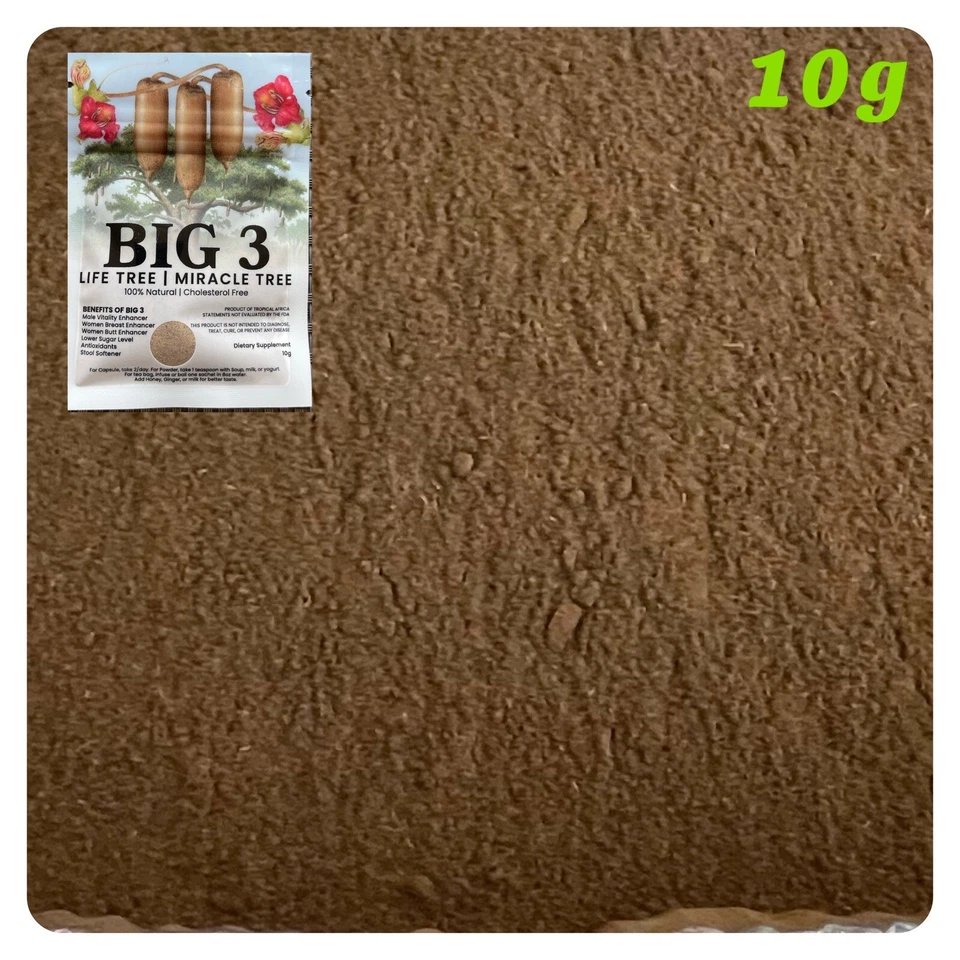 Polvo de agrandamiento masculino Kigelia Africana - potenciador de senos y glúteos femenino 50 g Foto 3 de 4