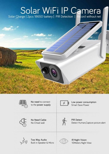Outdoor 1080P HD Solar Power Security Camera Wireless WiFi IP Night Vision Cam - Picture 9 of 15