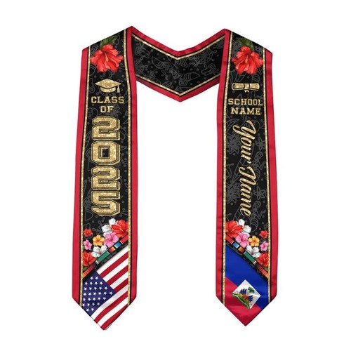 Faja Bandera Haití Personalizada, Recuerdo de Graduación 2025, Orgullo Haitiano Americano - Imagen 6 de 10