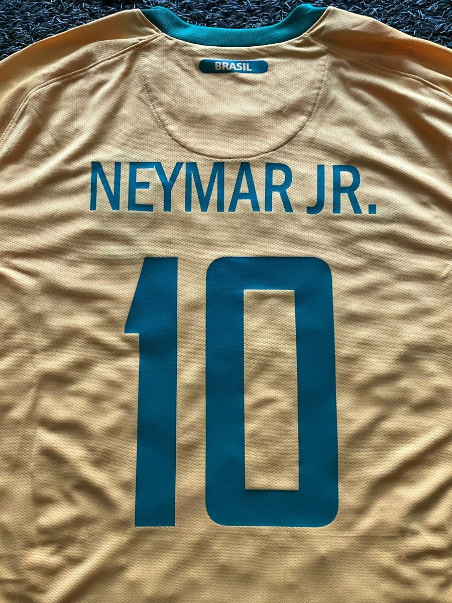 Nike Brasil Men's Home Jersey 10/11 Legend Neymar Jr. #10 - Yellow
