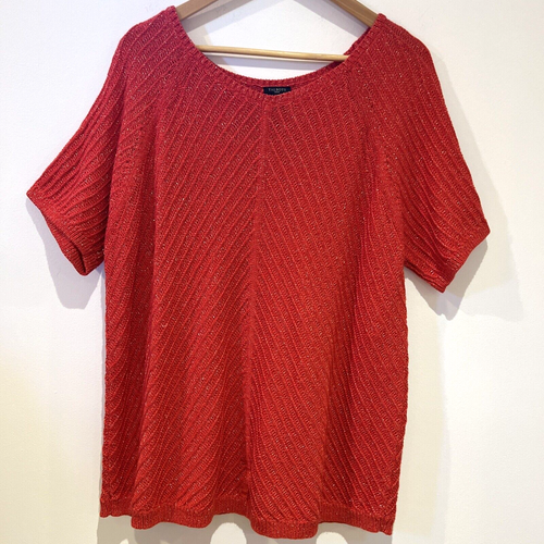 Talbots Damen Kurzarm Bluse Gr. 3XL Orange Rot Gold Pullover Urlaub Freizeit - Bild 2 von 15