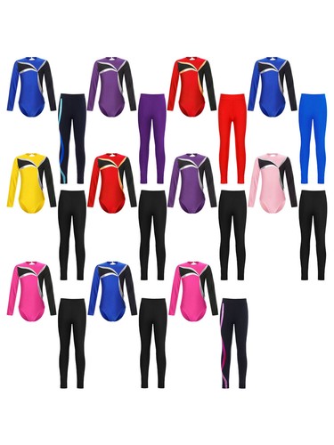 Kids Girls Set Cutout Back Outfits Stage Performance Dancewear Train Outfit