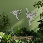 Set of 2 Rusted Metal Fairies - Unique Fairy Inspired Wall Art - Birthday Gift