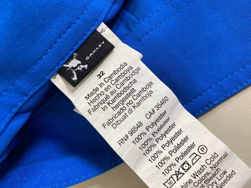 Oakley Mens Blue Board Shorts Size 32 Big Logo Drawstring Beach vacation 11" - Picture 3 of 15