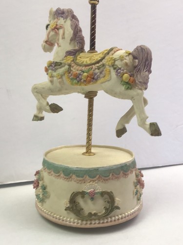 Vintage Carousel music box horse rotating waltz song GLAMA - Picture 3 of 7