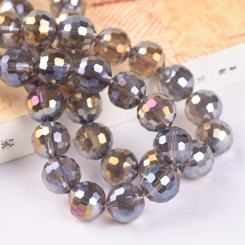 AB Plated Round Disco Ball 6mm 8mm 10mm 12mm 96 Facets Crystal Glass Loose Beads - Picture 22 of 39