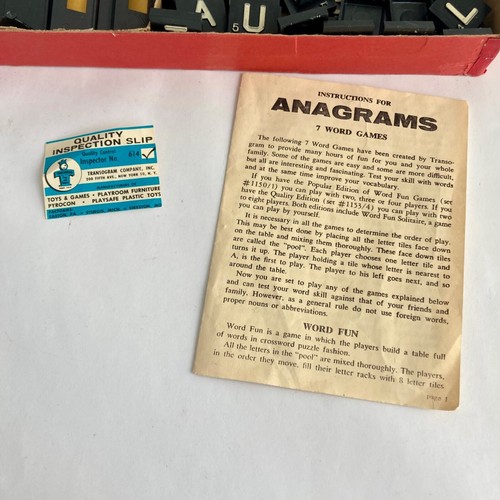 Vintage Transogram Anagrams Word Game #1150 7 Word Games - Picture 6 of 6