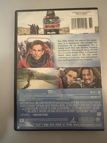 The Secret Life of Walter Mitty (DVD, 2013) Ben Stiller Adam Scott Sean Penn - Picture 2 of 2
