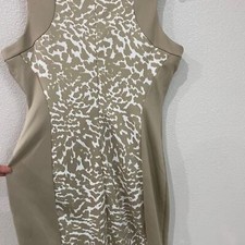 Calvin Klein dress tan animal print size 10 zipper back