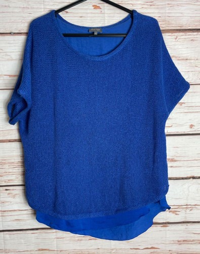 PHASE EIGHT GRÖSSE 12 OBERTEIL BLUSE STRICK T-SHIRT KURZARM BLAU DAMEN 7224