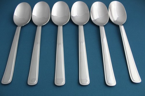 6 Place Oval Soup Spoons Villeroy & Boch CELESTE 18/10 Vietnam NEW 7 7/8" - Picture 2 of 5