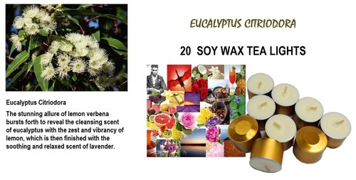 20 X 6 hour approx fragranced 464 Soy Wax Tea-Light Candles Tealight - Picture 37 of 103