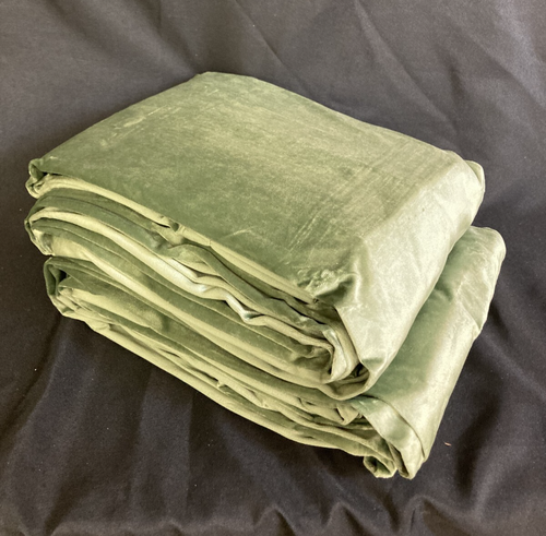 Sage Green Velvet Curtains 96 inches 2 Panels - Pinch Pleated Luxury Room Dar... - Picture 1 of 10